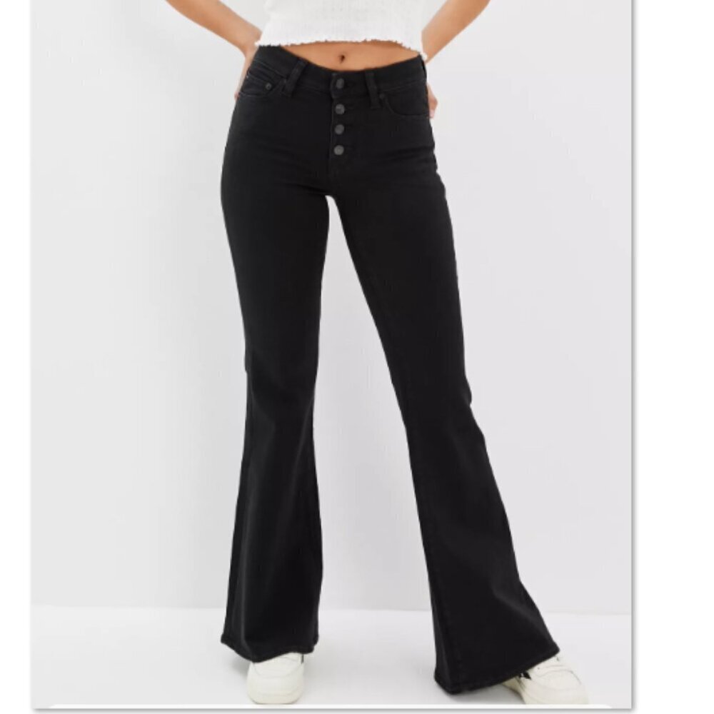American Eagle Outfitters AE Ne(x)t Level Stretch Curvy HighRise Flare Jeans Sz0